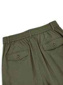 Manfinity Homme Men's Solid Color Multi-Pocket Casual Cargo Pants, Daily Wear