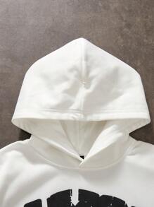 Manfinity VCAY Men's Digital Eye Print Knitted Long Sleeve Hoodie, For Fall Winter - White - View 6