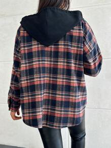 RueChic Frenchy Flap Pocket Drop Shoulder Drawstring Jacket - Multicolor - View 2