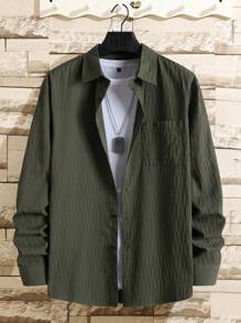 Manfinity Homme Mature Casual Textured Men Shirt
