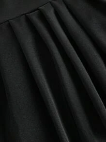 ROMWE Goth 3 件套哥特式百褶裙和性感内衣套装 - 黑色 - 查看 5