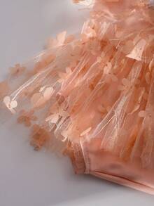 新生女婴花卉网眼摄影连体衣，女婴荷叶边网眼连体衣，适合拍照、一个月和 100 天庆祝活动 - 粉色 - 查看 8