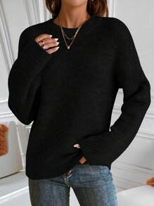 EMERY ROSE Newly Upgraded Premium Thick & Warm Women's Grey Crew Neck Sweater,Long Sleeve Tops Knit Pullover Fall Winter Outfit