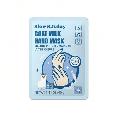 SlowSunday Goat Milk Hand Mask, With Niacinamide And Sodium Hyaluronate, Suitable For Business Trips And Travel, Suitable For Summer, Y2K, Ideal For Party