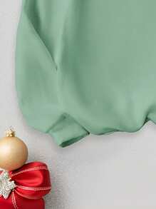 Tween Girls Christmas Slogan & Reindeer Print Fleece Sweatshirts, Casual For Daily Autumn/Winter Wear