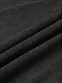 ROMWE MEN Goth Sudadera con capucha de manga larga con estampado de calavera y letras para hombres