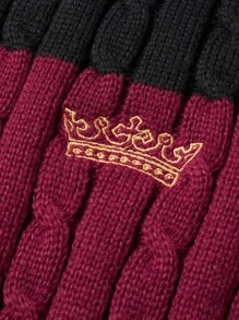 Manfinity Sporsity Maglione girocollo a maniche lunghe con righe a contrasto e ricamo a lettera per uomo