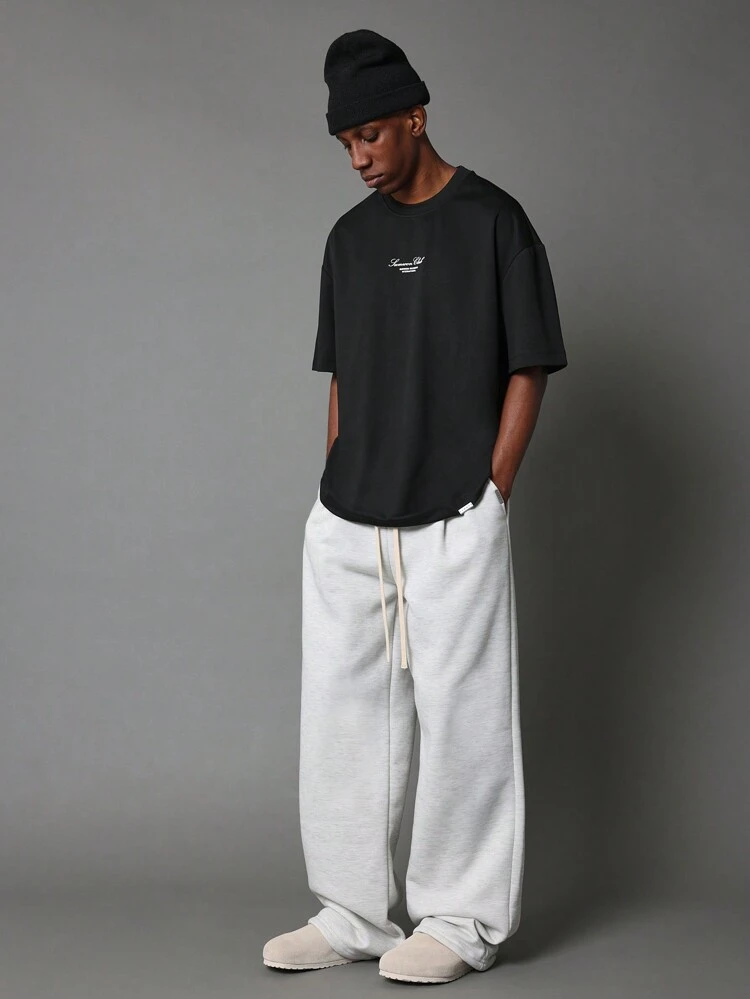 Oversized Logo Print T Shirt With Script Design