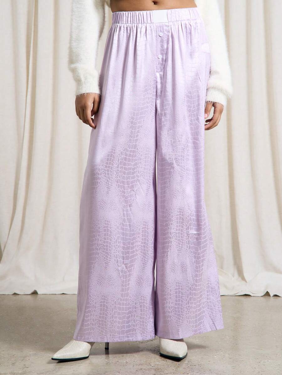 AiiRZ 蛇纹印花阔腿睡裤