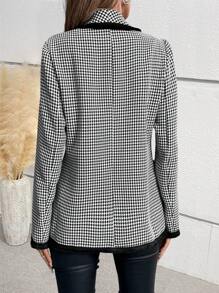 Pariaura Women's French Elegant Patchwork Tweed Long Sleeve Blazer Jacket, Autumn