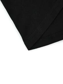 Plus Size Elegant Polka Dot Print Knot Detail Splicing Dress, Autumn Maxi Women Outfit Fall Cloth For Women - Black and White - View 6