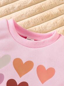 4pcs/Set Baby Girls Printed Sweatshirt Top And Pants Outfit