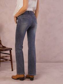 WESTFADE Premium Denim Tinted Cotton Low Rise Bootcut Jeans