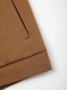 Manfinity Homme 2 件男士休闲字母印花套头衫和裤子套装，拼色设计，正面拉链，长袖连帽衫