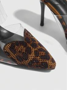 CUCCOO SZL Women's Leopard Print Patchwork Simple Pumps, Casual Daily Wear For Christmas And New Year Holiday Vibe Fall And Winter - Multicolor - View 4