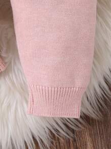 SHEIN Vintaside Kids Baby Mädchen modischer, süßer Pullover-Set mit Blumen-Spitzenbesatz