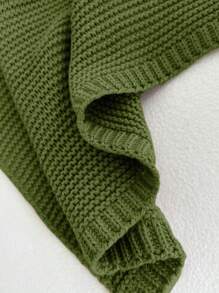 SHEIN LUNE Áo cánh dơi trơn cho nữ, mặc hàng ngày - xanh quân đội - Xem 7