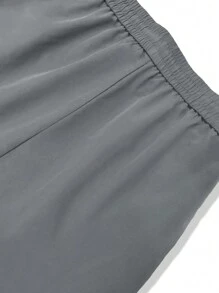 Manfinity Hypemode Loose Fit Men's Letter Patched Contrast Piping Flap Pocket Cargo Pants - Dark Grey - View 8