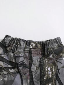 SHEIN Baby Boy Branch Print Pocket Casual Jeans - Multicolor - View 4