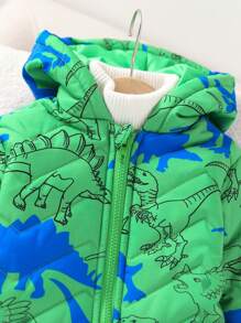 Baby Boy/Baby Girl Winter Thickened Cold-Proof Fashionable Cute Long Sleeve Hooded Jacket, Suitable For Travel And Holiday - Blue - View 5