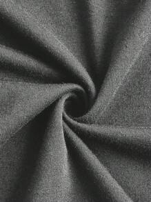 SHEIN Essnce Camiseta holgada de color gris oscuro de estilo minimalista casual, adecuada para el verano, para mujeres