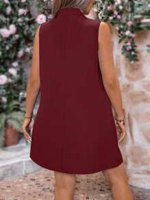 Calvaya Rompi Wanita Ukuran Besar dengan Bukaan Depan Kasual Warna Polos, Blazer Ringan, Untuk Wisuda Musim Gugur, Kembali ke Sekolah, Pakaian Guru untuk Wanita - Burgundy - View 2