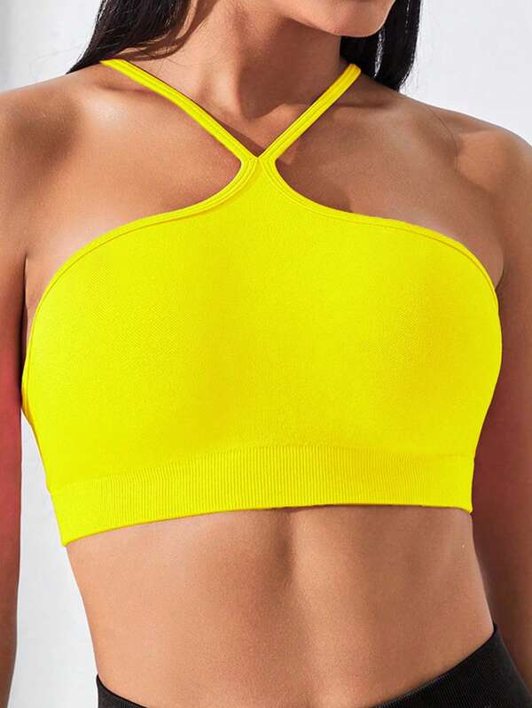 SHEIN Yoga Sxy Débardeur de sport pour femmes avec design croisé au dos, top de sport
