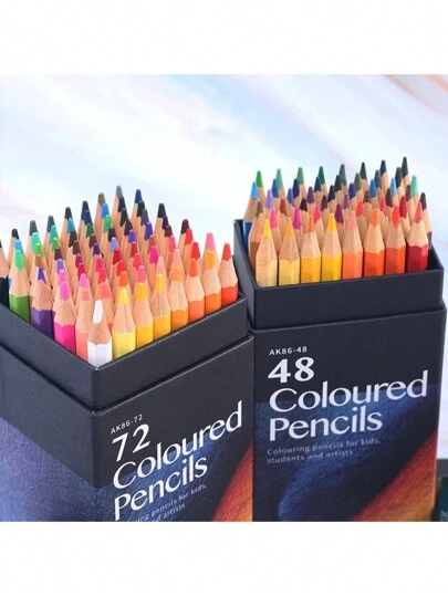 Professional 12/18/24/36/48/72 Colors Oily Wooden Colored Pencils Hexagon Wooden Handle Set Artist Painting Drawing Sketch Art Design Back To School,Pencil