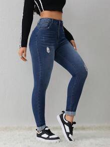 SHEIN Tall Women's Jeans Casual Skinny Stretch Pants Blue Jeans Jeans Women's Skinny Pants High Waist Leggings Leggings Slim Fit Women's Pants Tall Women's Jeans