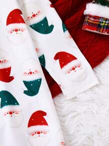 Young Girl' Christmas Pajamas Santa Claus Dress, Warm & Soft Fabric For Christmas Party And Family Gathering, Holiday Photo Shoot - Multicolor - View 4