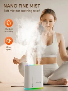 JMMO Humidifier,Double Nozzle Design,Large Mist Humidification,Anti-Dry Burning,1L Large Capacity,Minimalist Design,Atmosphere Night Light,Suitable For Office,Living Room And Bedroom
