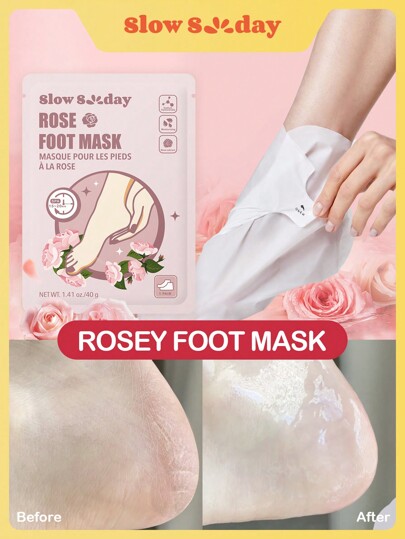 Maska do stóp SlowSunday Argan Rose z wieloma olejkami roślinnymi, naturalne nawilżanie, nawilżenie, ukojenie skóry, głębokie odżywienie, przytulny styl na jesień i zimę, odpowiednia na jesień i zimę, Y2K, na Halloween, imprezy i prezenty, Święto Dziękczynienia i Nowy Rok, prezent z podziękowaniem, na Boże Narodzenie, prezenty świąteczne