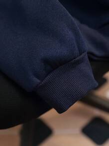 INAWLY 圣诞印花落肩套头卫衣，秋季卫衣 - 寶藍色 - 查看 7