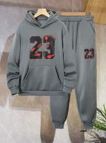 Bộ quần dài và áo hoodie tay dài cho bé trai tuổi teen - Xám - Xem 1