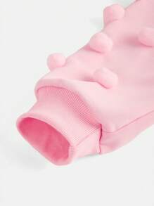 SHEIN 2pcs/Set Girls Fluffy Pompom Knitted Top & Puff Tulle Skirt Outfit, Cute Princess Dress Two-Piece Set For Teens - Pink - View 4