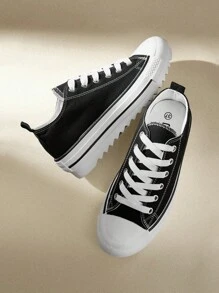 CUCCOO EASI 女士时尚百搭厚底休闲运动鞋 女士运动鞋 - 黑色 - 查看 9