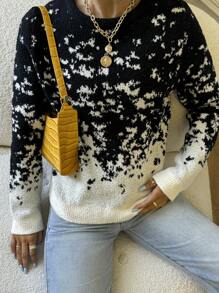 Chiquease Women Jacquard Knitted Pullover Sweater, Plush Touch Fall Winter - Multicolor - View 4
