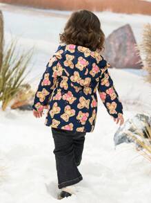 2st Baby Girls Söt Bear Huva Windbreaker och enfärgad Fleecejacka Set - Multifärgad - Visa 2