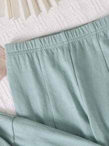 SHEIN 年轻女孩纯色修身休闲衬衫，带彼得潘领，度假风格，休闲学院风，适合秋冬季，非常适合秋冬季休闲、日常穿着和学校日常穿着，适合圣诞节、女孩冬装、圣诞服装、派对服装、日常穿着、学校日常穿着、生日服装、公主服装、妈妈和女儿和姐妹搭配，温暖、柔软、舒适、天鹅绒 - 藍色 - 查看 4