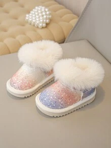 Botas de nieve para niñas pequeñas con forro cálido y antideslizante, de color vivo - Multicolor - Ver 2