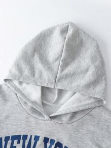 SHEIN Explorewe Moletom com capuz estilo Academia de Lettering Impresso para Adolescentes