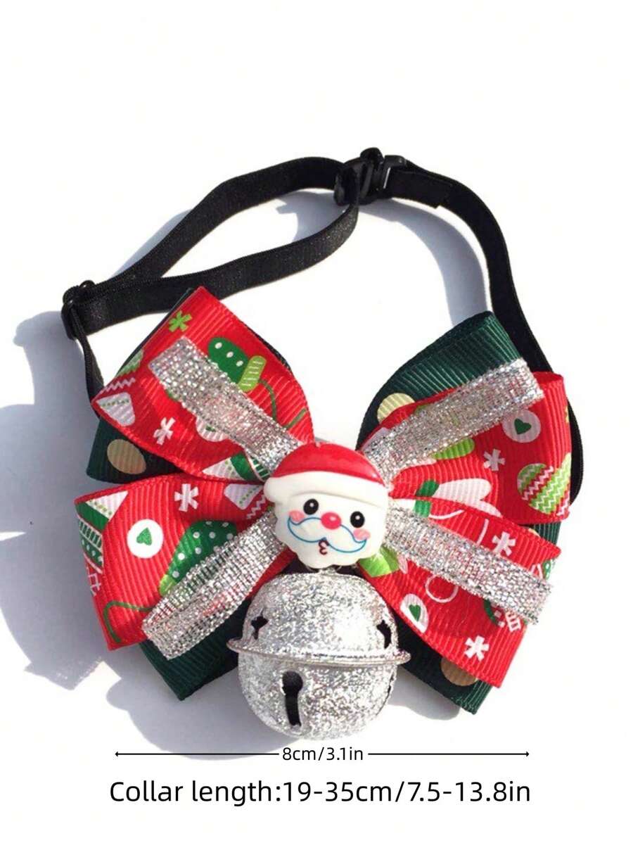 PETSIN 1pc Christmas Pet Collar, Dog/Cat Holiday Bowtie, Pet Christmas