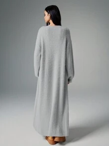 Poéselle 女士休闲纯色落肩宽松开衫秋冬季