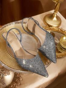 CUCCOO TILAWA Women's Pointy Toe Kitten Heel High Heels, Bow Decor, Solid Color, Ankle Strap, Elegant Daily Wear Option, Outdoor Shopping, Festivals, Parties, Spring Summer Autumn Winter, Pairs Well With Satin Dresses For And Vibe And Spring Shoes Spring Break Easter Prom Heels