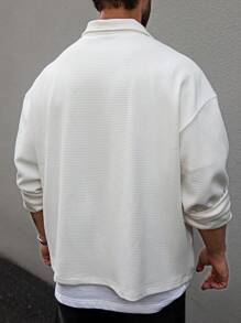 Manfinity CasualMax Chaqueta casual de talla grande para hombres, de unicolor, con cremallera delantera y manga larga