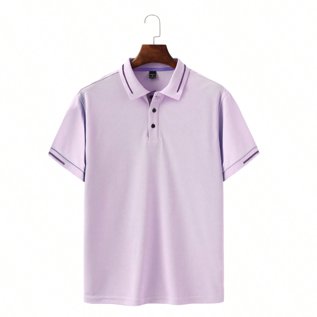 Camisa polo de manga corta con rayas para hombre, casual/oficina