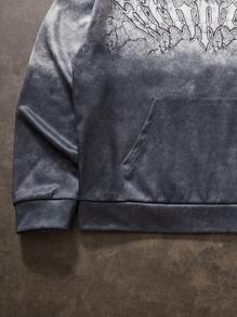 Manfinity VCAY Sudadera con capucha de manga larga con estampado digital grande para hombre