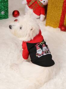 PETSIN 1pc Pet Santa Claus Color Block Hoodie