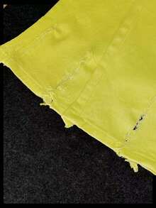 Quần bó rách gợi cảm phong cách đường phố dành cho nữ - Màu vàng - Xem 3