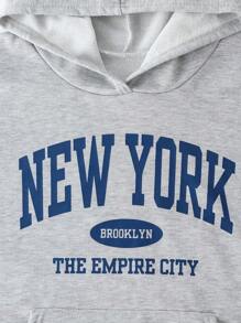 SHEIN Explorewe Moletom com capuz estilo Academia de Lettering Impresso para Adolescentes